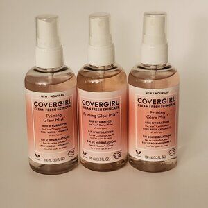 3 Covergirl Clean Fresh Skincare Priming Glow Mist Rose Water+Vitamin C 3.3oz ea